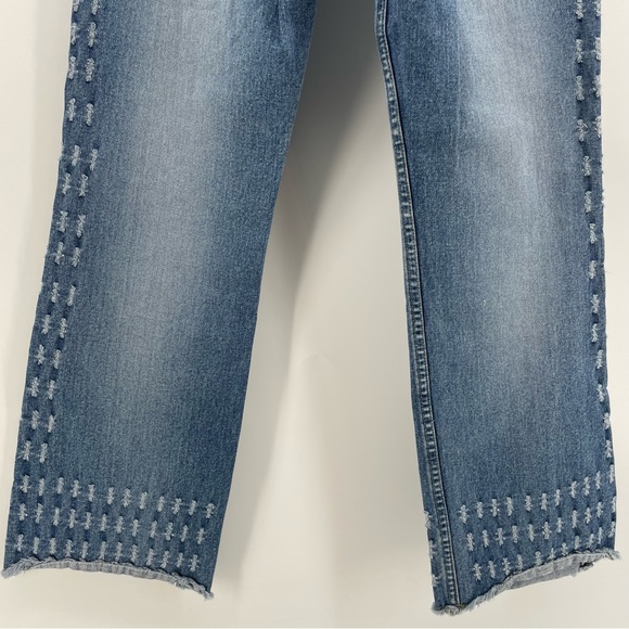 Wild Secret Juniors High Waist Jeans Blue Denim Textured Y2K 11 - Picture 7 of 8